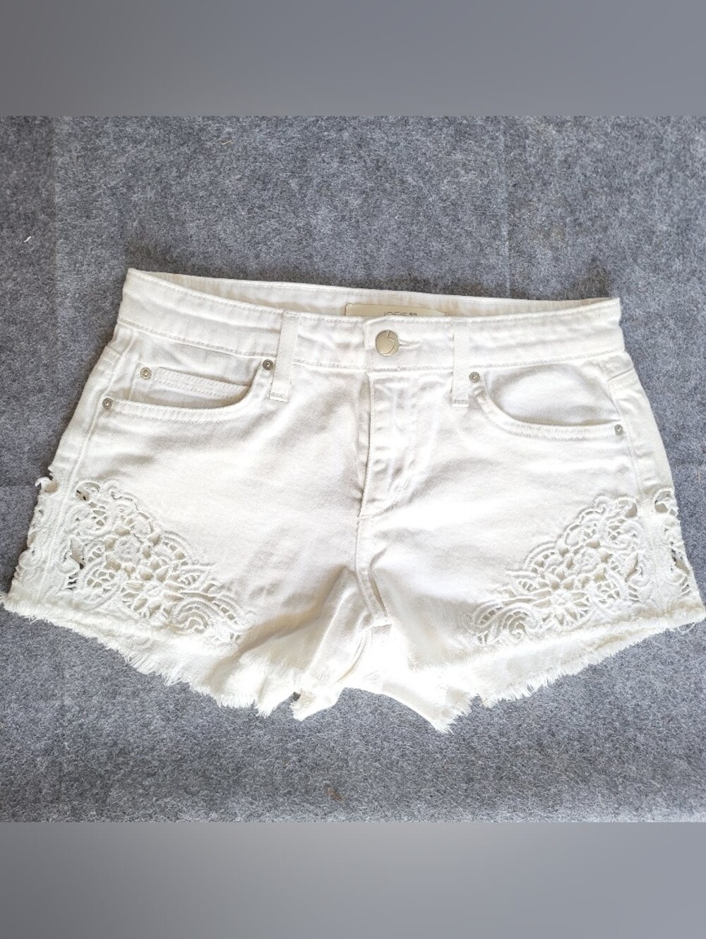 Joe's Jeans White Lace-Trim Denim Shorts Womens Size 25